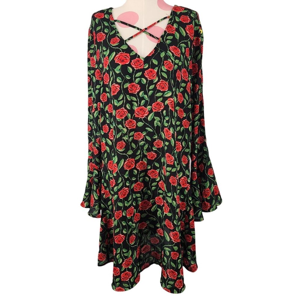 Women's Juniors Disney Snow White and the Seven Dwarfs Rose Flowy Dress Large